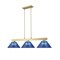 Z-Lite Cobalt Billiard, 3-Light, 14.25 In.W x 49.75 In.L x 10.5 In.H, Modern Gold/Dark Blue 152MGLD-ARDB - alternate 3